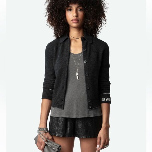 $448 Zadig & Voltaire Voltia Cashmere Sweater w Small Flaw - Picture 1 of 14
